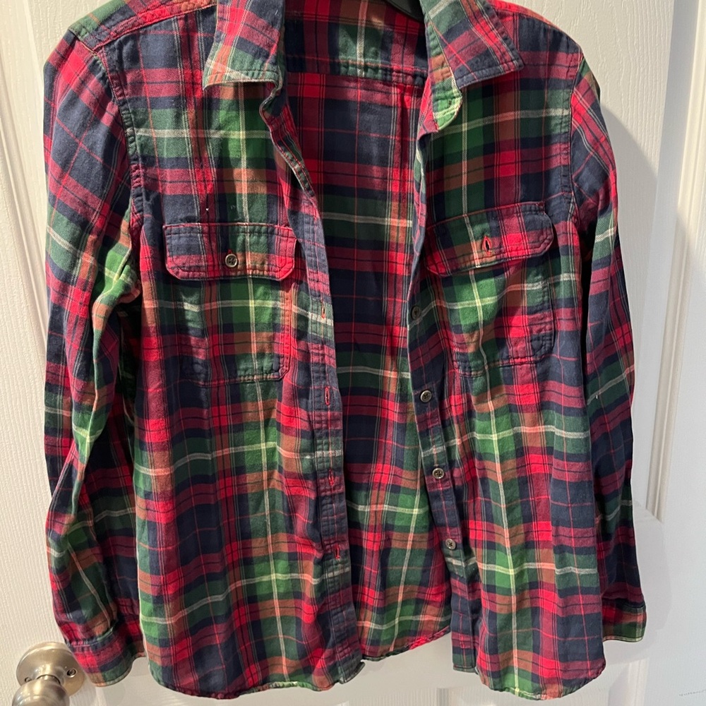 Plaid Button-Up Shirt